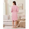 image:imageEkouaer Robes for Women Knee Length Kimono Bathrobe Lightweight 34 Sleeve Sleepwear Soft Loungewear with Pockets SXXLPink