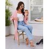 image:imageEkouaer Robes for Women Knee Length Kimono Bathrobe Lightweight 34 Sleeve Sleepwear Soft Loungewear with Pockets SXXLPink