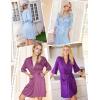 image:imageEkouaer Robes for Women Knee Length Kimono Bathrobe Lightweight 34 Sleeve Sleepwear Soft Loungewear with Pockets SXXLPink