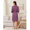 image:imageEkouaer Robes for Women Knee Length Kimono Bathrobe Lightweight 34 Sleeve Sleepwear Soft Loungewear with Pockets SXXLPurple Red