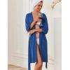 image:imageEkouaer Robes for Women Knee Length Kimono Bathrobe Lightweight 34 Sleeve Sleepwear Soft Loungewear with Pockets SXXLRoyal Blue