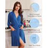 image:imageEkouaer Robes for Women Knee Length Kimono Bathrobe Lightweight 34 Sleeve Sleepwear Soft Loungewear with Pockets SXXLRoyal Blue