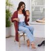 image:imageEkouaer Robes for Women Knee Length Kimono Bathrobe Lightweight 34 Sleeve Sleepwear Soft Loungewear with Pockets SXXLWine Red