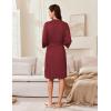 image:imageEkouaer Robes for Women Knee Length Kimono Bathrobe Lightweight 34 Sleeve Sleepwear Soft Loungewear with Pockets SXXLWine Red