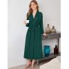 image:imageEkouaer Robes for Women Long Sleeve Knit Kimono Bathrobe Soft Lightweight Loungewear Ladies Cotton SleepwearGreen