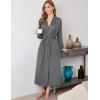 image:imageEkouaer Robes for Women Long Sleeve Knit Kimono Bathrobe Soft Lightweight Loungewear Ladies Cotton SleepwearGrey