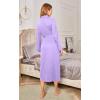 image:imageEkouaer Robes for Women Long Sleeve Knit Kimono Bathrobe Soft Lightweight Loungewear Ladies Cotton SleepwearLavender