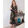 image:imageEkouaer Robes for Women Long Sleeve Knit Kimono Bathrobe Soft Lightweight Loungewear Ladies Cotton SleepwearOrange Red Flowers