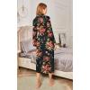 image:imageEkouaer Robes for Women Long Sleeve Knit Kimono Bathrobe Soft Lightweight Loungewear Ladies Cotton SleepwearOrange Red Flowers