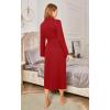 image:imageEkouaer Robes for Women Long Sleeve Knit Kimono Bathrobe Soft Lightweight Loungewear Ladies Cotton SleepwearRed