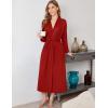 image:imageEkouaer Robes for Women Long Sleeve Knit Kimono Bathrobe Soft Lightweight Loungewear Ladies Cotton SleepwearRed
