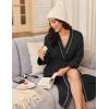 image:imageEkouaer Robes for Women Long Sleeves Bathrobe V Neck Cozy Housecoat Lightweight Fleece Robe with Pockets SXXLBlack