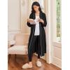 image:imageEkouaer Robes for Women Long Sleeves Bathrobe V Neck Cozy Housecoat Lightweight Fleece Robe with Pockets SXXLBlack