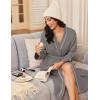 image:imageEkouaer Robes for Women Long Sleeves Bathrobe V Neck Cozy Housecoat Lightweight Fleece Robe with Pockets SXXLDark Gray