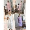 image:imageEkouaer Robes for Women Long Sleeves Bathrobe V Neck Cozy Housecoat Lightweight Fleece Robe with Pockets SXXLDark Gray
