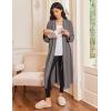 image:imageEkouaer Robes for Women Long Sleeves Bathrobe V Neck Cozy Housecoat Lightweight Fleece Robe with Pockets SXXLDark Gray