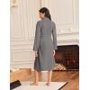 image:imageEkouaer Robes for Women Long Sleeves Bathrobe V Neck Cozy Housecoat Lightweight Fleece Robe with Pockets SXXLDark Gray