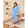 image:imageEkouaer Robes for Women Long Sleeves Bathrobe V Neck Cozy Housecoat Lightweight Fleece Robe with Pockets SXXLLight Blue