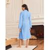 image:imageEkouaer Robes for Women Long Sleeves Bathrobe V Neck Cozy Housecoat Lightweight Fleece Robe with Pockets SXXLLight Blue