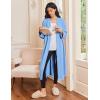 image:imageEkouaer Robes for Women Long Sleeves Bathrobe V Neck Cozy Housecoat Lightweight Fleece Robe with Pockets SXXLLight Blue