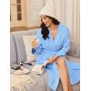 image:imageEkouaer Robes for Women Long Sleeves Bathrobe V Neck Cozy Housecoat Lightweight Fleece Robe with Pockets SXXLLight Blue