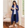 image:imageEkouaer Robes for Women Long Sleeves Bathrobe V Neck Cozy Housecoat Lightweight Fleece Robe with Pockets SXXLNavy Blue
