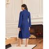image:imageEkouaer Robes for Women Long Sleeves Bathrobe V Neck Cozy Housecoat Lightweight Fleece Robe with Pockets SXXLNavy Blue