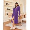 image:imageEkouaer Robes for Women Long Sleeves Bathrobe V Neck Cozy Housecoat Lightweight Fleece Robe with Pockets SXXLPurple