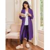 image:imageEkouaer Robes for Women Long Sleeves Bathrobe V Neck Cozy Housecoat Lightweight Fleece Robe with Pockets SXXLPurple