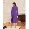 image:imageEkouaer Robes for Women Long Sleeves Bathrobe V Neck Cozy Housecoat Lightweight Fleece Robe with Pockets SXXLPurple