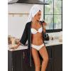 image:imageEkouaer Robes for Women Ribbed Knit Bathrobe Soft Lightweight Knee Length Kimono Robe Ladies Sleepwear with Pockets SXXLBlack