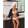 image:imageEkouaer Robes for Women Ribbed Knit Bathrobe Soft Lightweight Knee Length Kimono Robe Ladies Sleepwear with Pockets SXXLNavy Blue