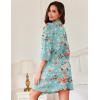 image:imageEkouaer Robes for Women Short Knit Bathrobe Lightweight Sexy Lace Sleepwear Soft Knee Length LoungewearGreen Flower