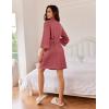 image:imageEkouaer Robes for Women Waffle Knee Length Bathrobe Lightweight Soft Sleepwear V neck 34 Casual Ladies Loungewear SXXLGray Purple