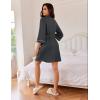image:imageEkouaer Robes for Women Waffle Knee Length Bathrobe Lightweight Soft Sleepwear V neck 34 Casual Ladies Loungewear SXXLGrey