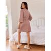 image:imageEkouaer Robes for Women Waffle Knee Length Bathrobe Lightweight Soft Sleepwear V neck 34 Casual Ladies Loungewear SXXLPiink