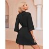 image:imageEkouaer Robes for Women Waffle Knit Bathrobe Soft Lightweight Knee Length Loungewear SXXLBlack