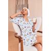 image:imageEkouaer Robes for Women Waffle Knit Bathrobe Soft Lightweight Knee Length Loungewear SXXLBlue Stripe Teddy Bear