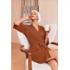 image:imageEkouaer Robes for Women Waffle Knit Bathrobe Soft Lightweight Knee Length Loungewear SXXLCaramel Colour