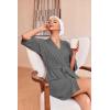 image:imageEkouaer Robes for Women Waffle Knit Bathrobe Soft Lightweight Knee Length Loungewear SXXLDark Grey