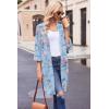 image:imageEkouaer Robes for Women Waffle Knit Bathrobe Soft Lightweight Knee Length Loungewear SXXLFloral Blue
