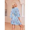 image:imageEkouaer Robes for Women Waffle Knit Bathrobe Soft Lightweight Knee Length Loungewear SXXLFloral Blue