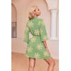 image:imageEkouaer Robes for Women Waffle Knit Bathrobe Soft Lightweight Knee Length Loungewear SXXLFloral Green