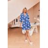 image:imageEkouaer Robes for Women Waffle Knit Bathrobe Soft Lightweight Knee Length Loungewear SXXLFloral Leopard Blue