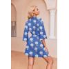 image:imageEkouaer Robes for Women Waffle Knit Bathrobe Soft Lightweight Knee Length Loungewear SXXLFloral Leopard Blue