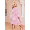 image:imageEkouaer Robes for Women Waffle Knit Bathrobe Soft Lightweight Knee Length Loungewear SXXLFloral Pink
