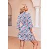 image:imageEkouaer Robes for Women Waffle Knit Bathrobe Soft Lightweight Knee Length Loungewear SXXLFloral Red Purple