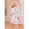 image:imageEkouaer Robes for Women Waffle Knit Bathrobe Soft Lightweight Knee Length Loungewear SXXLFloral White Red
