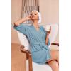 image:imageEkouaer Robes for Women Waffle Knit Bathrobe Soft Lightweight Knee Length Loungewear SXXLLight Blue