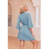 image:imageEkouaer Robes for Women Waffle Knit Bathrobe Soft Lightweight Knee Length Loungewear SXXLLight Blue